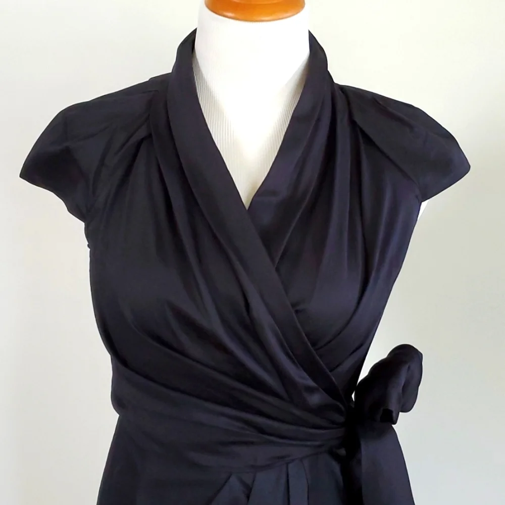 Diane Von Furstenberg Vern Wrap Dress Black - Picture 3 of 8
